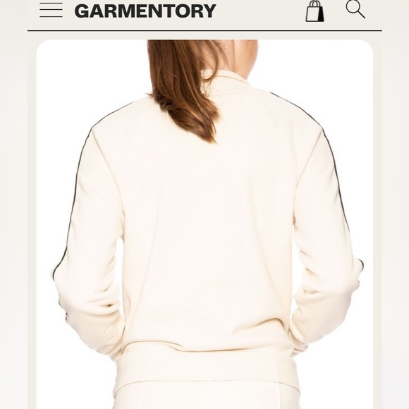 🇺🇸 NSF Camila Pullover Small Striped Quarter Zip Up Sweatshirt Cream USA Made - Picture 5 of 15